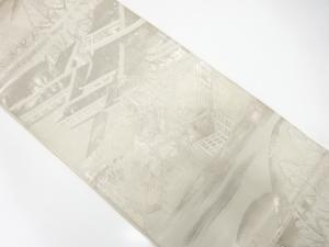 アンティーク　プラチナ箔　厳島神社模様織り出し袋帯（材料）